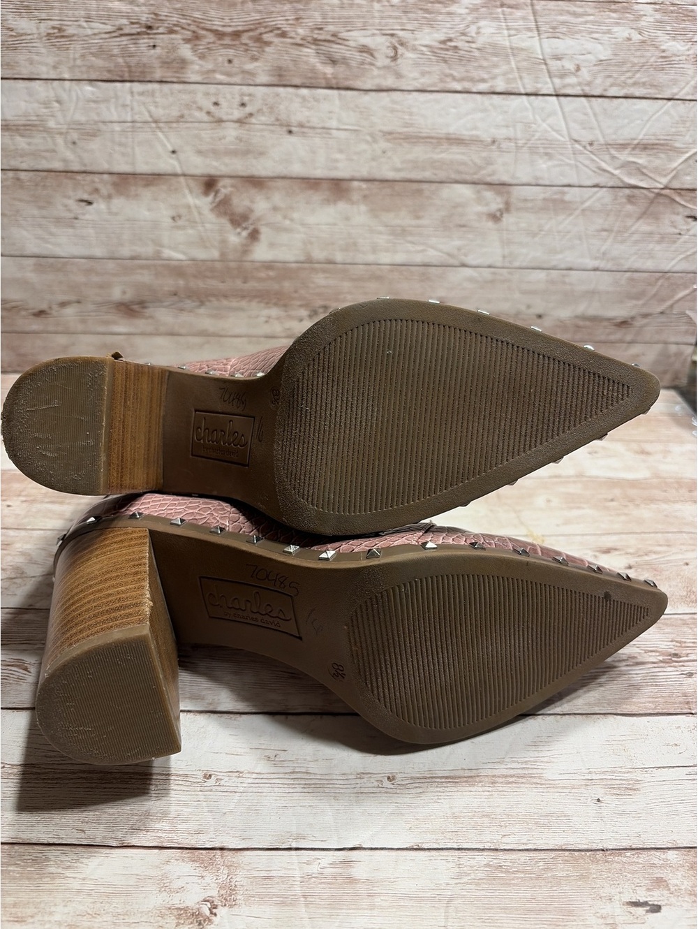 Charles David Booties 8.5 Debate Vegan Snakeskin - Picture 10 of 11